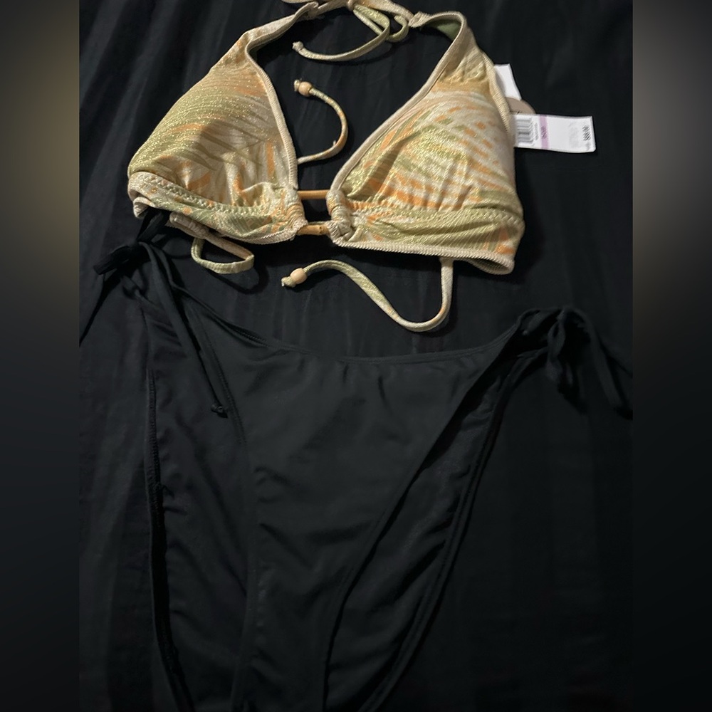 Stylish Black and Gold Bikini Set